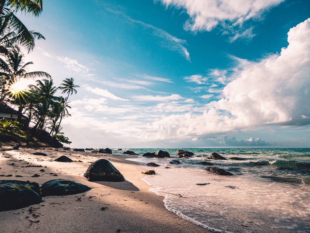 Hot summer day at the beach.